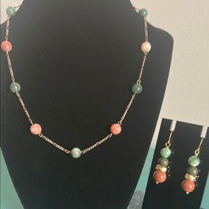 Hand Crafted Agate, Goldstone, Green Jasper and Labradorite Bead Jewelry Set